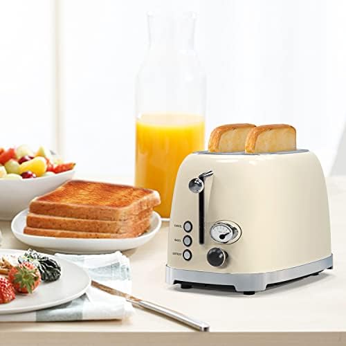 Toster 2 kriška, 1,5 ekstra široki toaster, retro nehrđajući čelik sa bagelom, otkazivanjem,