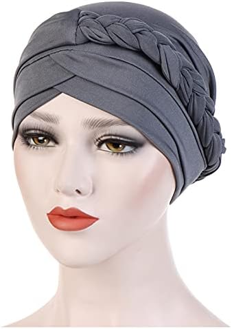 Turban za žene modni Hemo kape za kosu jednobojni muslimanski šešir Twist Knot elastični headwrap