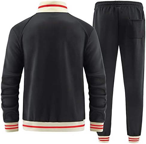 Dioxoib Men Track odijela setovi dugih rukava sa punim zip-zip duksevima Aktivne jakne i hlače 2 komada