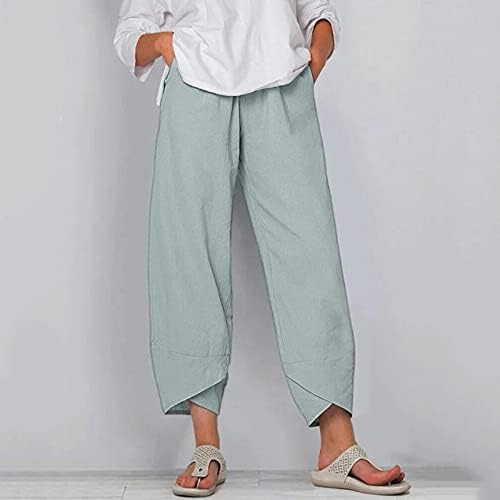 Romper za žene Casual pantalone labave duge ravne pantalone pamučni materijal lako se stavlja na vanjski teret
