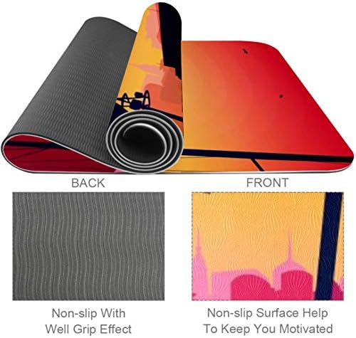 Siebzeh Shipyard Sunset Premium Thick Yoga Mat Eco Friendly Rubber Health & amp; fitnes non Slip Mat za