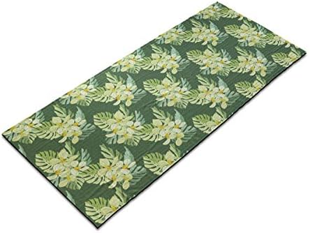 Ambesonne Tropical joga ručnik, zeleni ton uzorak egzotičnog cvijeća i ljetna tema Aloha Hawaii Party,