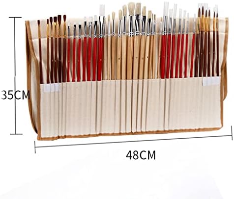 QJPaxl 38 kom / set četkice za boje sa platnom torbom Duga drvena ručka umetnicke zalihe za ulje akrilne