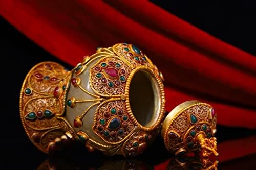 6 Tibet Hram Collection Stari prirodni kristal Tibetan srebrni mozaik dragulja nakita na nakit u uredu