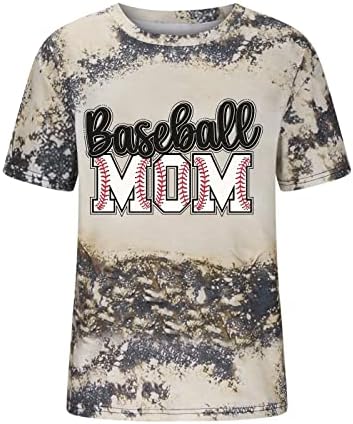 Žene Bejzbol mama Izbijeljene majice smešno pismo Print grafički Tee Tops uznemirena Mama