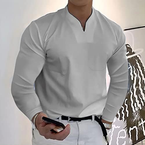 Muška majica s dugim rukavima s dugim rukavima, opružnim mišićima Slim Fit Business Casual majica bez