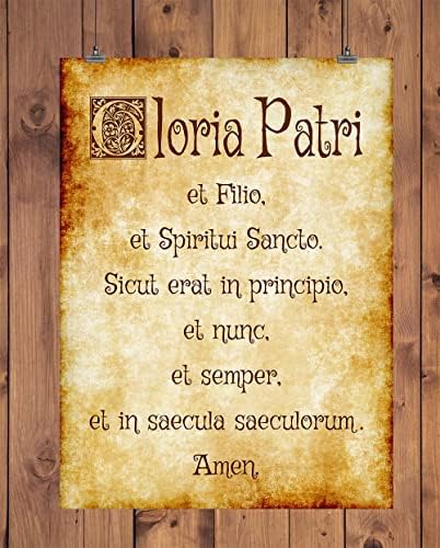 Gloria Patri, Slava ocu Latinska himna zidna Umjetnost, 11 x14 Neuramljen Print - tradicionalna kršćanska