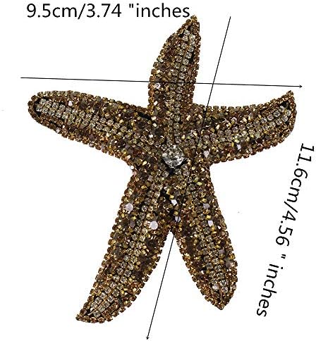Zvezdani zvezda kristal zakrpe za rhinestone šivati ​​na aplicijskoj odjeći cipele torbe ukras DIY CRAFT