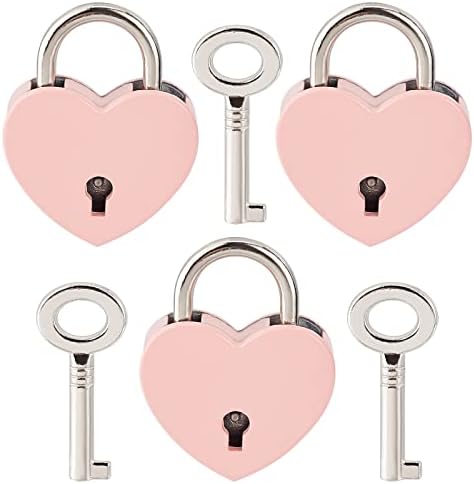 Gorgecraft 4 Pakovanje Metalni ključ srca Lotlock Mini Love u obliku brave sa tipkama za odlaganje