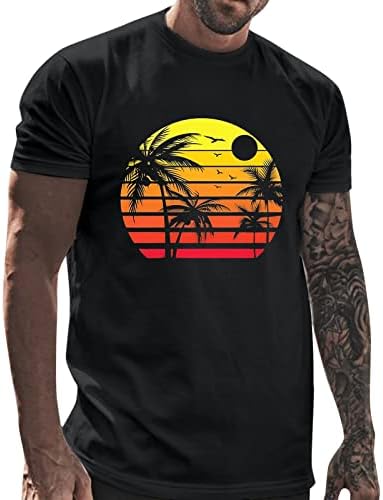 Mneostt Muška odjeća za trčanje Muška majica s printom na plaži za proljeće i ljeto okrugli
