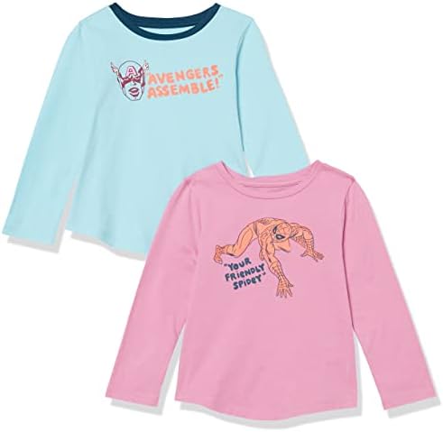 Essentials majice dugih rukava za djevojčice i malu djecu, pakovanje od 2 komada