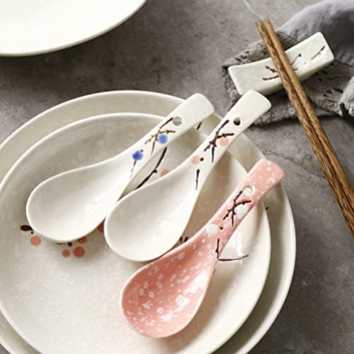 Zerodeko Spaons Silverware 4pcs keramičke kašike za supu kineske porculane za večeru kašike retro