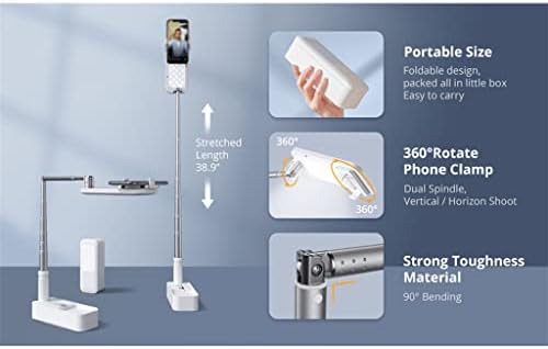 Ytyzc Selfie Stand prijenosni držač za mobilni telefon uvlačenje bežičnog video Postolja za