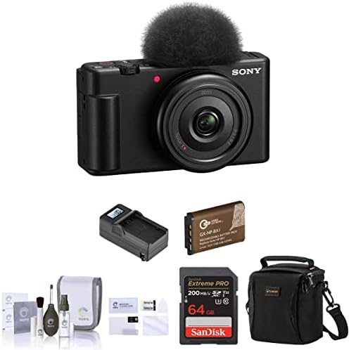 Sony ZV-1F vlogging Kamera, crni paket sa 64GB SD karticom, torba za rame, dodatna baterija, punjač,