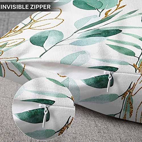 Emvency Set od 4 baca jastuk na poklopcu akvarel zeleno zlato eukaliptus apstraktna umjetnost