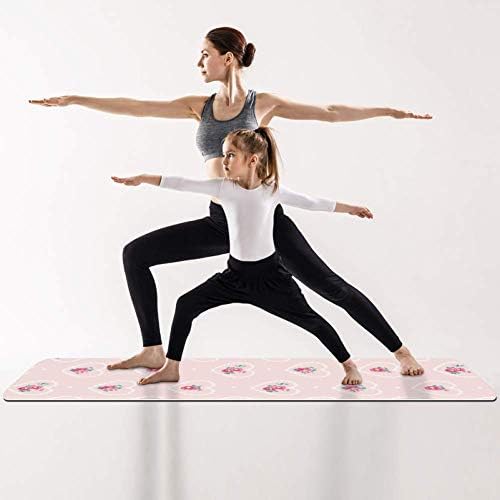 DJROW Yoga Mat Vintage pink flower Pattern natural Pilates Vježba Mat Eco Friendly Gym Mat Thickness 1/4