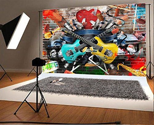Yeele 10x8ft Graffiti gitara pozadina 80-ih 90-ih Rock stil zid fotografija pozadina slika za kućne zabave