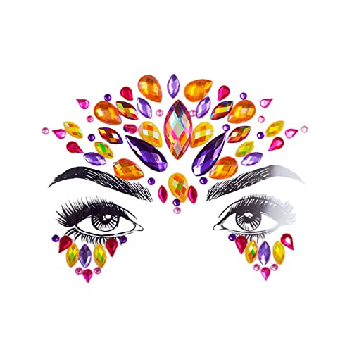 Dgtopaz Festival Face Gems Šminka Halloween Samoljepljiva modna nakita Like naljepnica za naljepnice