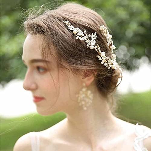 Wenlii vjenčana kosa vinovala ručno rađena biseri za žene nakit za kosu kristalne mladenke Barretts