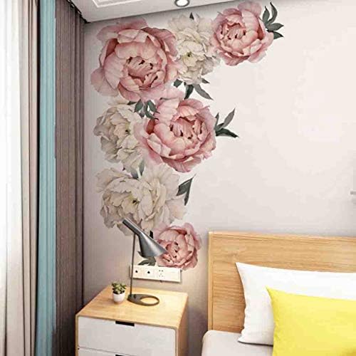 Deca Rose Peony Decorus Room Room HOUGE Naljepnice za kućne cvijeće Umjetni zid Početna Dekor Teal Kuhinjski