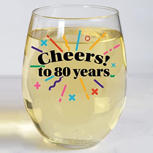 Živjeli Kompanija Za Pjegave Pse! Do 80 godina, štampano, 17oz čaša za vino bez stabljika, srećni ukrasi za