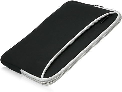 Boxwave CASS kompatibilan sa OKSEA dječjem tabletom OKS10068 - Softsuit sa džepom, mekani torbica Neoprene poklopac džep sa zatvaračem - jet crni s crvenom oblogom
