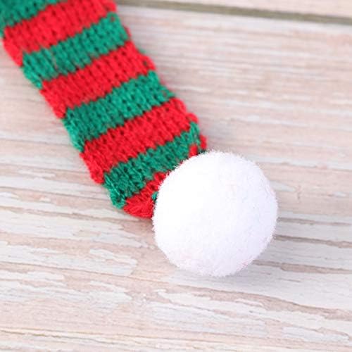 PRETYZOOM snjegović Decor 5kom 2x30cm Božićni Mini šal crvena zelena pruga pleteni šalovi mala
