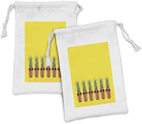 Lunadljiva žuta torba od ananasa 2, ananas voće u nizu kreativna smiješna fotografija, mala vrećica za vuču za