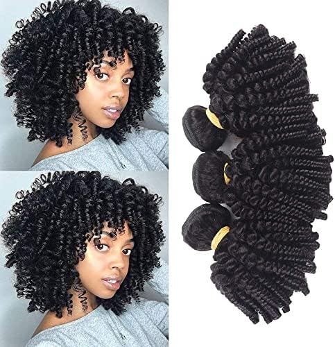LIXFDJ Brazilski Funmi snopovi kovrčave ljudske kose Afro Kinky Curly Hair Weave neobrađena 8a Virgin Hair