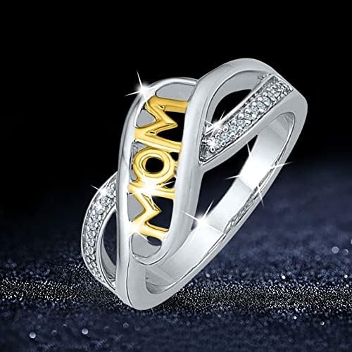 2023 Novi prstenovi za prstenje majke Ljubav Ženska slova Boja mama mama Izjava Prstenje dvostruki prstenovi