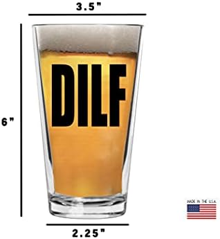 Rogue River Tactical DILF Funny pivo staklo za piće Kup Pinta 16oz Pub Gag poklon Urnebesna