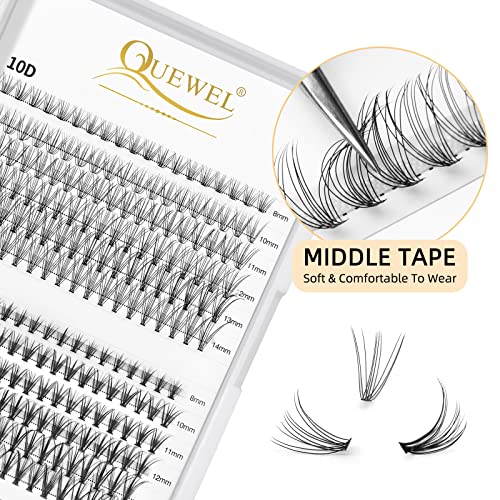 QUEWEL 240kom Cluster Lashes 10d+20D D Curl Mix8-14mm lash Extensions Soft&prirodne umjetne trepavice & Lash