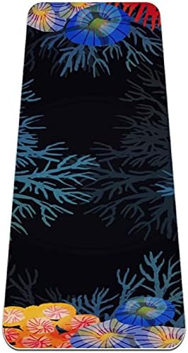 Siebzeh Coral Black Premium Thick Yoga Mat Eco Friendly Rubber Health & amp; fitnes non Slip Mat za sve vrste