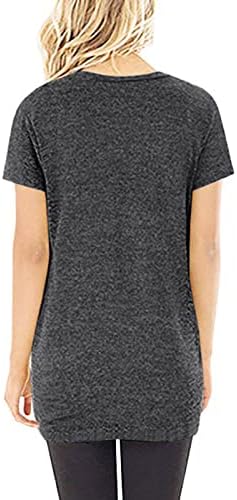 Ženske odjeće kratkih rukava Trendi pamuk V izrez Loop Fit Top Majica Jesen Summer Bange Basic bluza za