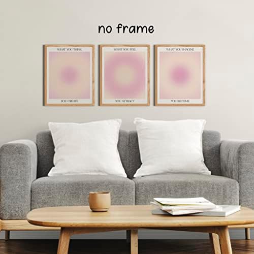 KEUSPI ono što mislite da ste postali Pink Aura energetski gradijent minimalistički zid Art Poster