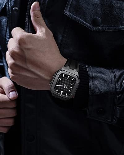 Kanuz silikonski sat metalni okvir za Apple Watch bend serije 7 45mm 44mm Modifikacijski komplet