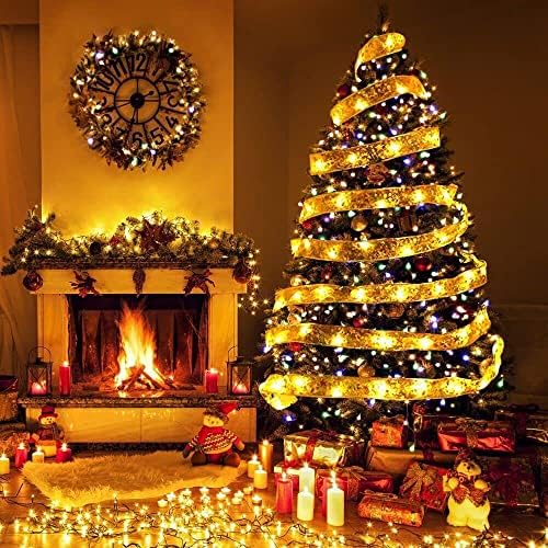 LKHSYAN Božić Ribbon svjetla, Fairy Strings svjetla LED svjetla za vjenčanja Nova Godina Božić Tree dekoracije
