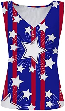 4. jula Torbe za košulje za žene USA zastava Ljetne casual bez rukava Thirts Stripes Tie-Dye Patriotic