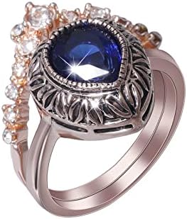 2023 Novi nakit modni svijetli plavi prsten nakit za žene kamen angažirani prsten cirkon okrugli prstenovi