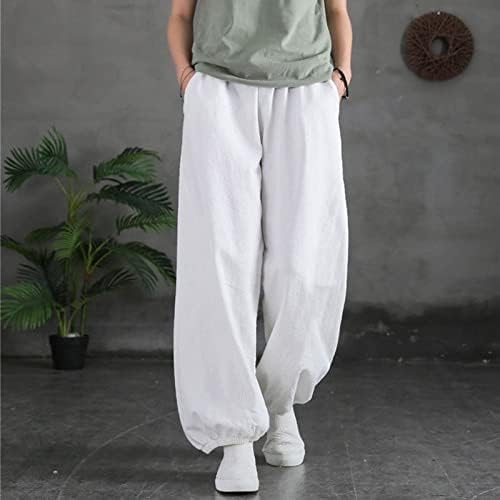 Pamučne pantalone za žene za žene za žene Lounge Harem Pant 2023 Ljetno casual udobne labave