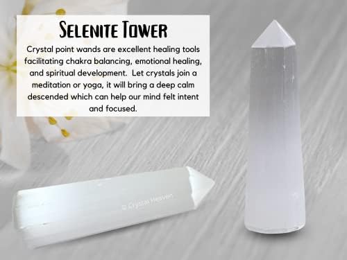 Aashita Creations Selenite kristalna toranj Obelisk bod za čakra, liječenje i balansiranje - originalni originalni