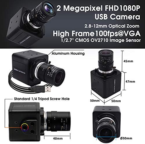 SVPRO USB kamera sa zumom 2.8-12mm Varifokalna sočiva Web kamera CMOS OV2710 Visoka brzina kadrova