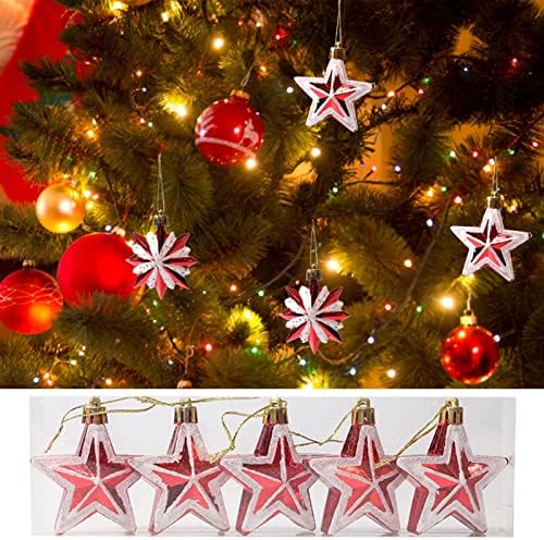 Edgy Novi božićni ukras u obliku poligona u obliku zvijezda pet šiljasti zvjezdani božićni ukras drži