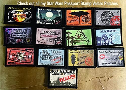 Star Wars Mandalorian Passport Stamp Morale Patch. 2x3 Kuka i loop flaster. Izrađen u SAD-u