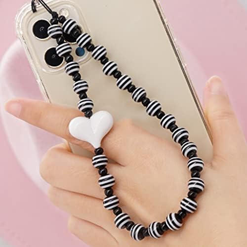WYKDD rižine perle 8mm prugaste perle ručno Perlane personalizirani lanac za mobilni telefon protiv