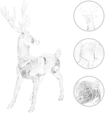 Fomiyes 2pcs akrilni božićni jeleni ukrasi čiste jelene figurinske statua Kristalne akrilne štitnike