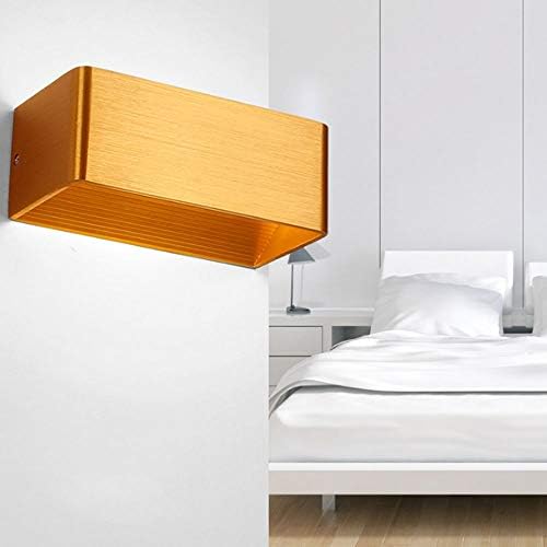 Wmdtr Nordic Moderna Kreativna zidna lampa za noćenje, LED pravougaona Aluminijumska zidna lampa, brušena Srebrna brušena Crna,brušene zlatne svijećnjake za hodnik prolaza za spavaću sobu u dnevnoj sobi