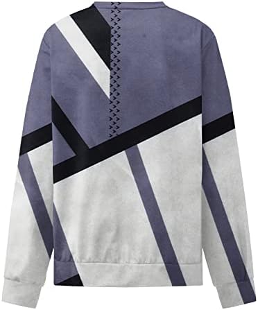 Džemperi za žene Crewneck duksevi dugi rukavi košulja dugi rukavi košulje labave Casual geometrijski Print