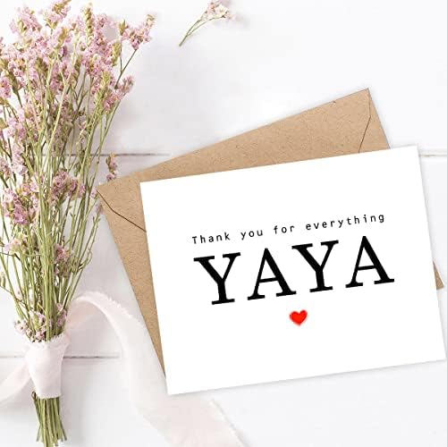 Hvala vam za sve Yaya kartica - Hvala kartica-Yaya kartica-čestitka za Majčin dan-čestitka Za nju-čestitka