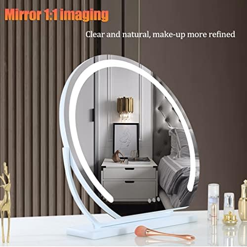 Okruglo sa svetlima toaletno ogledalo,3 boje osvetljenje LED ogledalo za šminkanje sa mogućnošću zatamnjivanja,